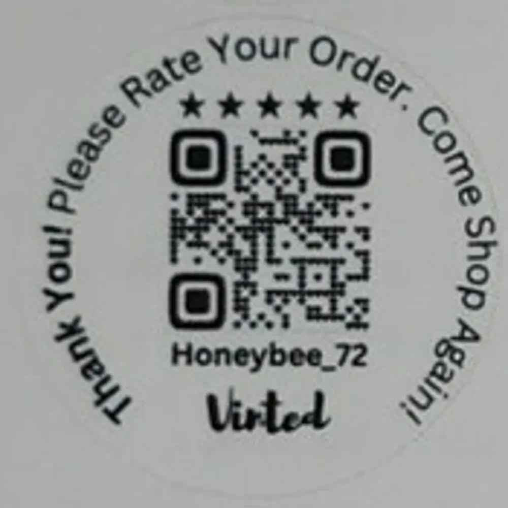 Custom QR Stickers | Thank You / Rate Your Order | Monochrome | White | 96 ct